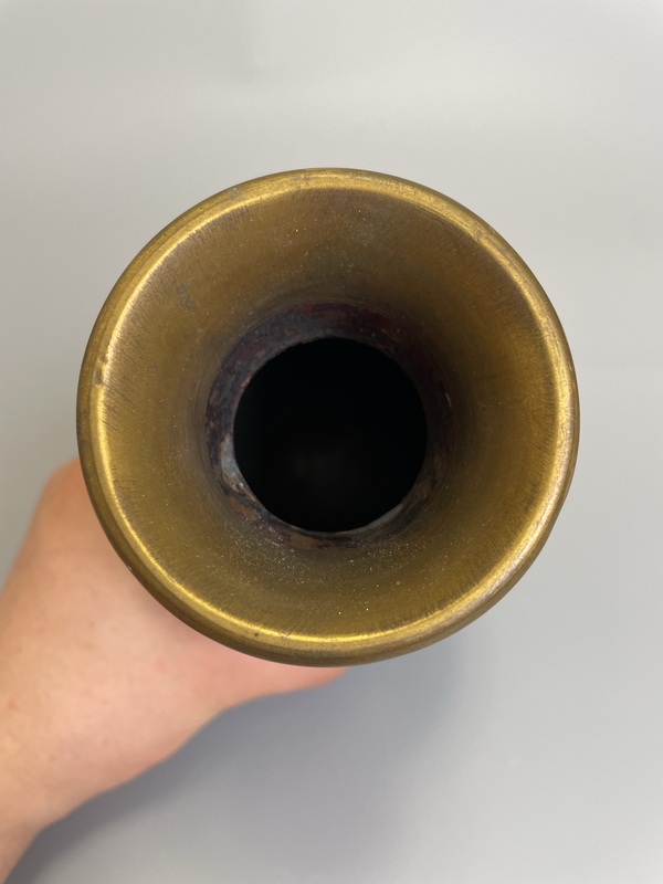 古玩銅器民國(guó) 銅胎琺瑯彩洞石花鳥紋賞瓶拍賣，當(dāng)前價(jià)格380元