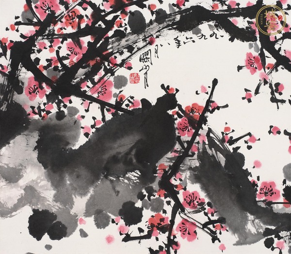 古玩字畫紅梅圖真品鑒賞圖