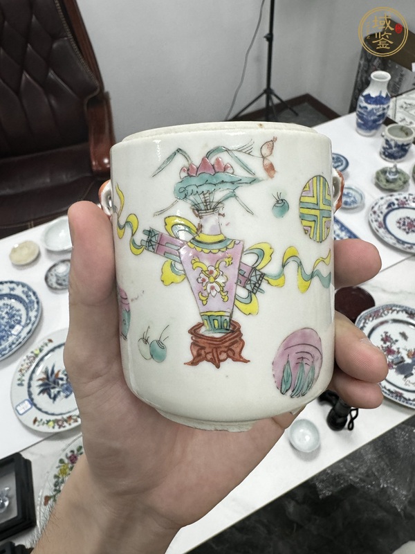 古玩晚清粉彩參湯罐真品鑒賞圖