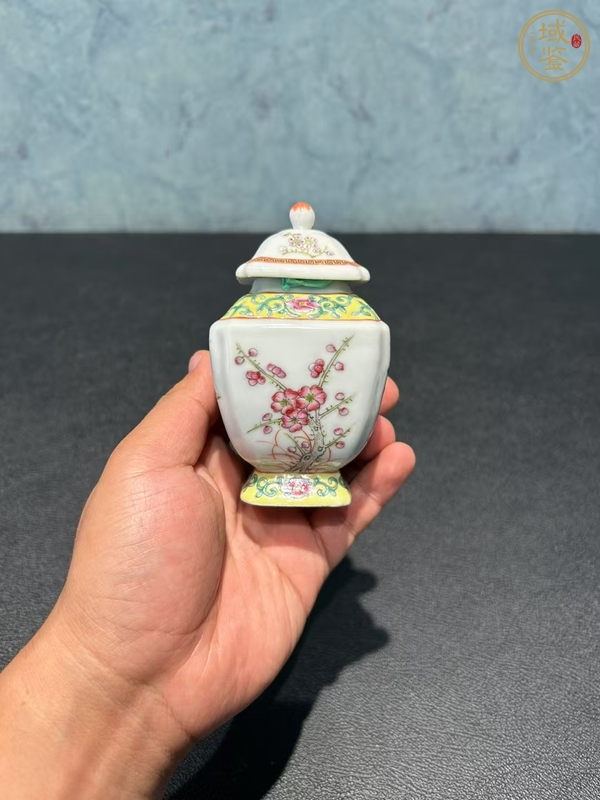 古玩陶瓷民國粉彩蓋罐真品鑒賞圖
