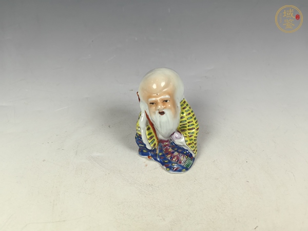 古玩陶瓷民國(guó)粉彩壽星雕塑真品鑒賞圖