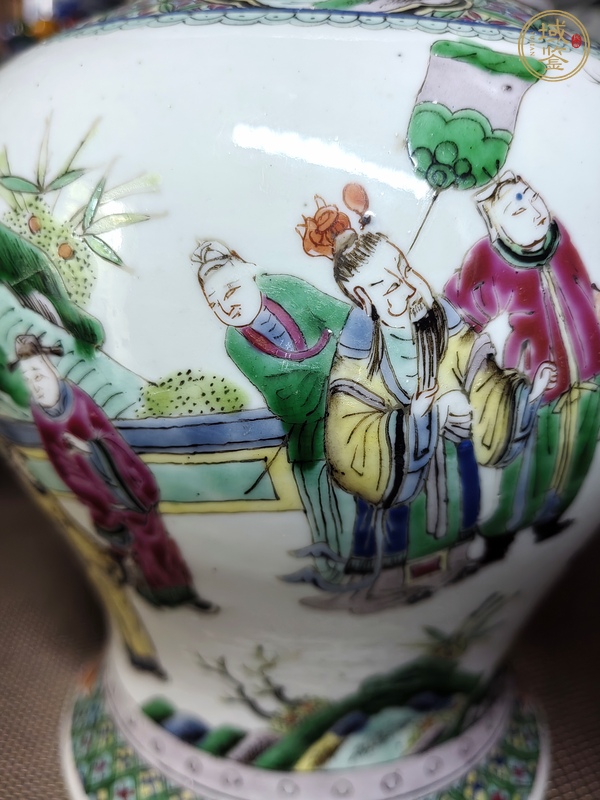古玩陶瓷粉彩人物故事紋將軍罐真品鑒賞圖