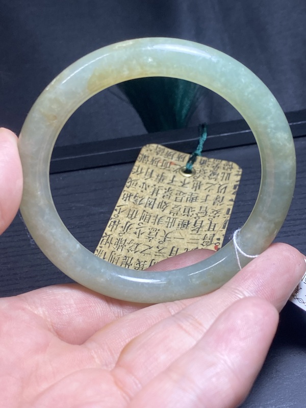 古玩玉器極美清代冰糯天然翡翠手鐲拍賣，當前價格11000元
