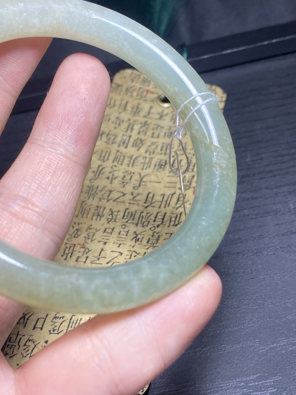 古玩玉器極美清代冰糯天然翡翠手鐲拍賣，當前價格11000元