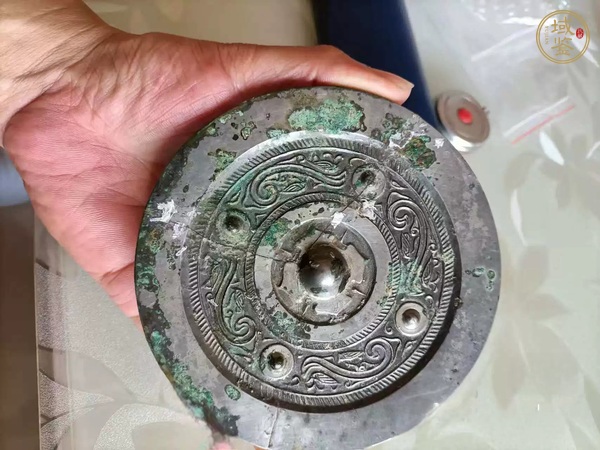 古玩銅器四乳四球虺鏡真品鑒賞圖