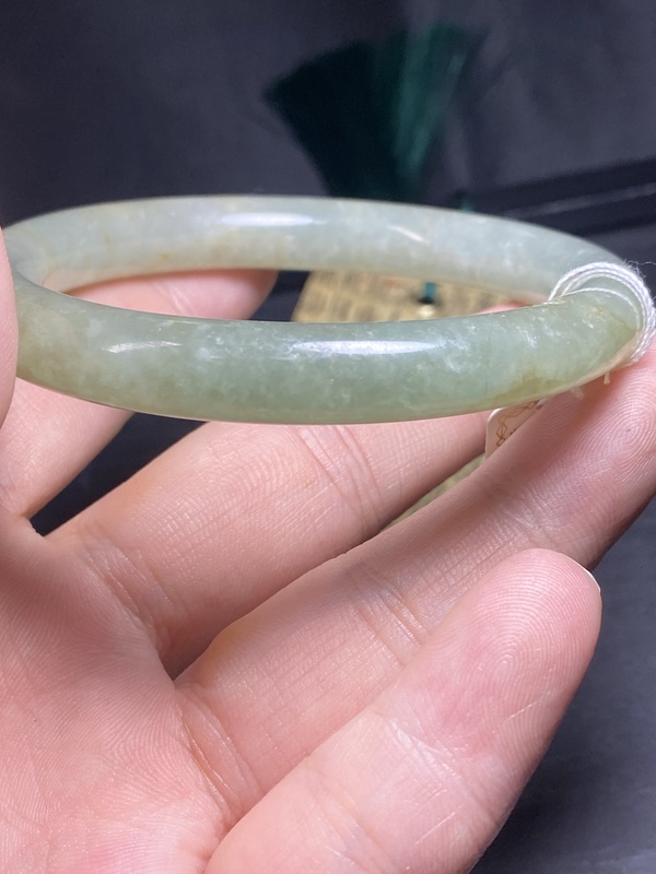 古玩玉器極美清代冰糯天然翡翠手鐲拍賣，當前價格11000元