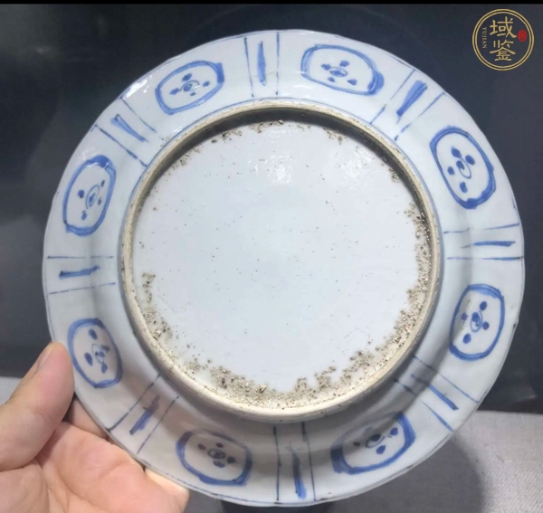 古玩陶瓷明萬歷青花花鳥盤真品鑒賞圖