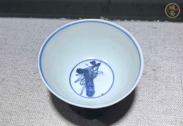 古玩陶瓷高官厚祿青花小碗真品鑒賞圖