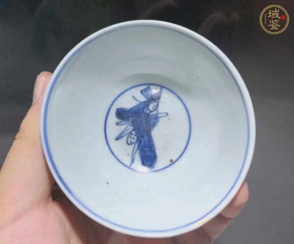 古玩陶瓷高官厚祿青花小碗真品鑒賞圖