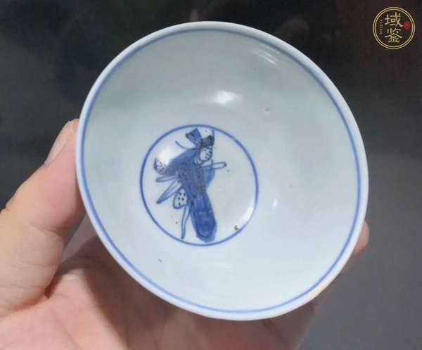古玩陶瓷高官厚祿青花小碗真品鑒賞圖