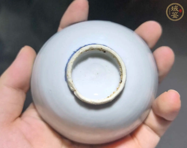 古玩陶瓷高官厚祿青花小碗真品鑒賞圖