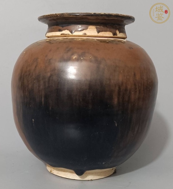 古玩陶瓷紫金釉蓋罐真品鑒賞圖