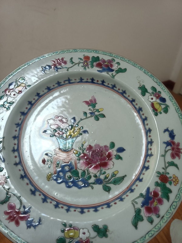 古玩轉賣清.雍乾粉彩花卉紋盤拍賣，當前價格998元