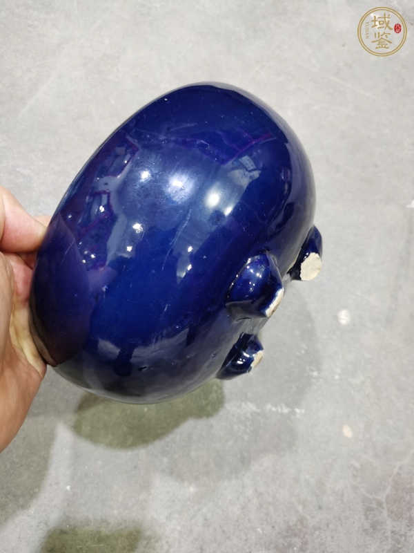 古玩藍釉三足香爐真品鑒賞圖