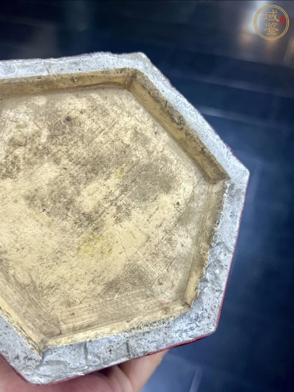 古玩陶瓷窯變紅釉帽筒真品鑒賞圖