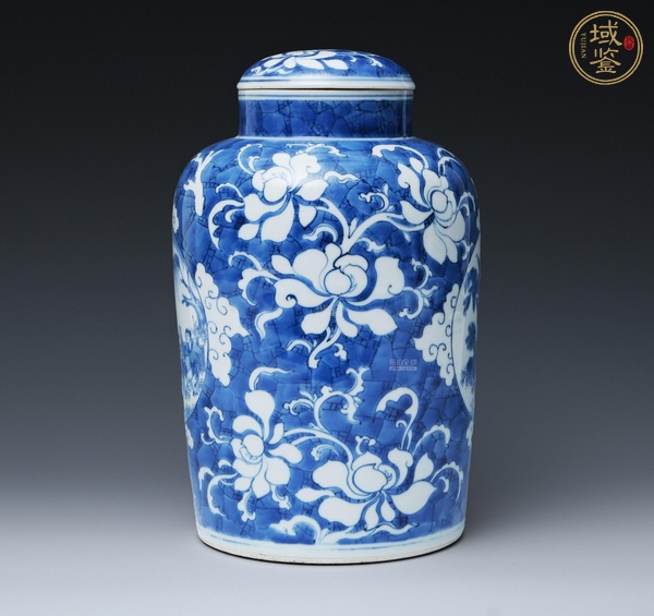 古玩陶瓷明末清初青花人物蓋罐真品鑒賞圖
