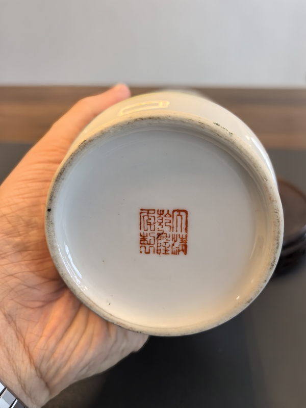 古玩陶瓷民國細(xì)路粉彩大吉圖瓶拍賣，當(dāng)前價(jià)格2180元