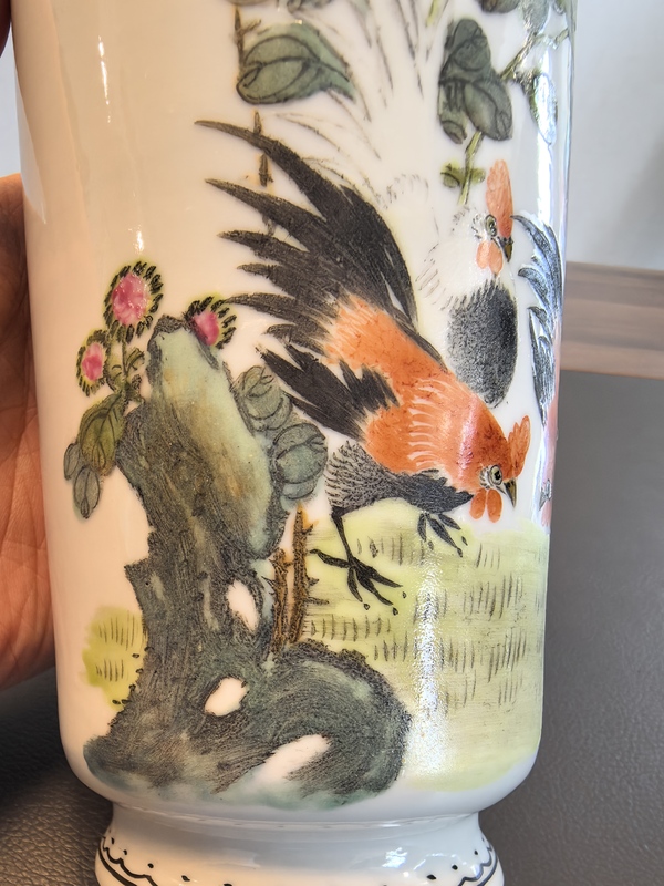 古玩陶瓷民國細(xì)路粉彩大吉圖瓶拍賣,當(dāng)前價(jià)格2180元