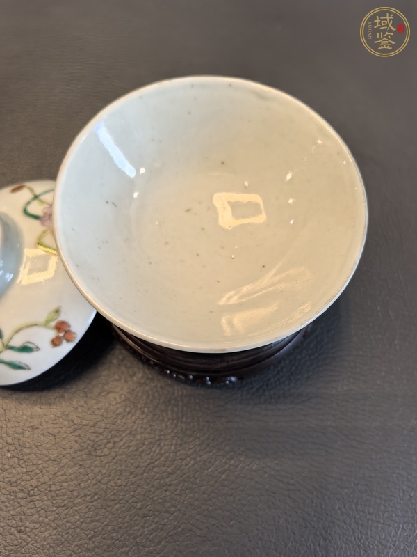 古玩同治粉彩飛黃騰達斗笠蓋碗真品鑒賞圖