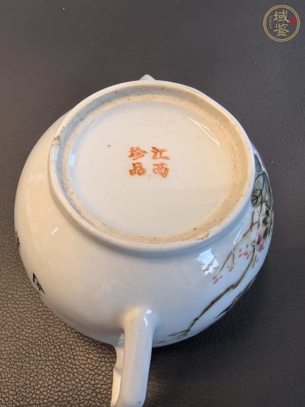 古玩民國細路粉彩花鳥壺真品鑒賞圖