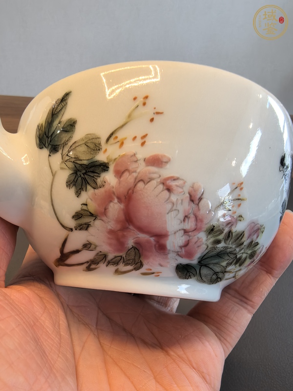 古玩陶瓷民國細路粉彩花鳥壺真品鑒賞圖