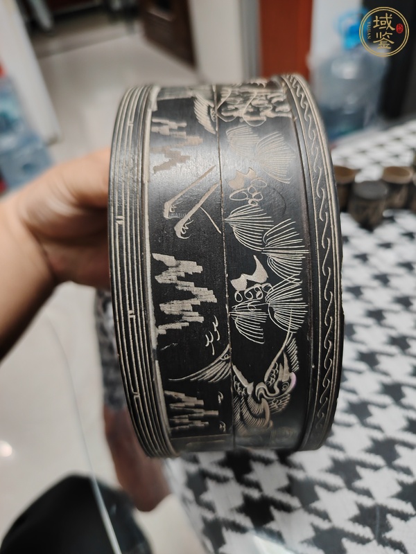 古玩雜項賀壽圖硯真品鑒賞圖