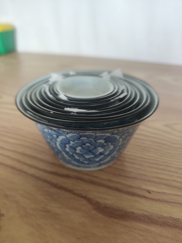 古玩陶瓷清代青花馬蹄杯套杯拍賣，當前價格20000元
