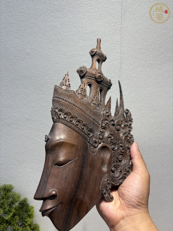 古玩雜項木雕頭像真品鑒賞圖