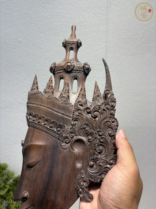 古玩雜項木雕頭像真品鑒賞圖