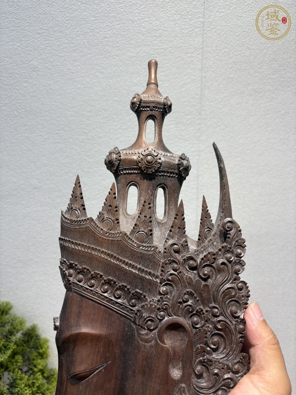 古玩雜項木雕頭像真品鑒賞圖