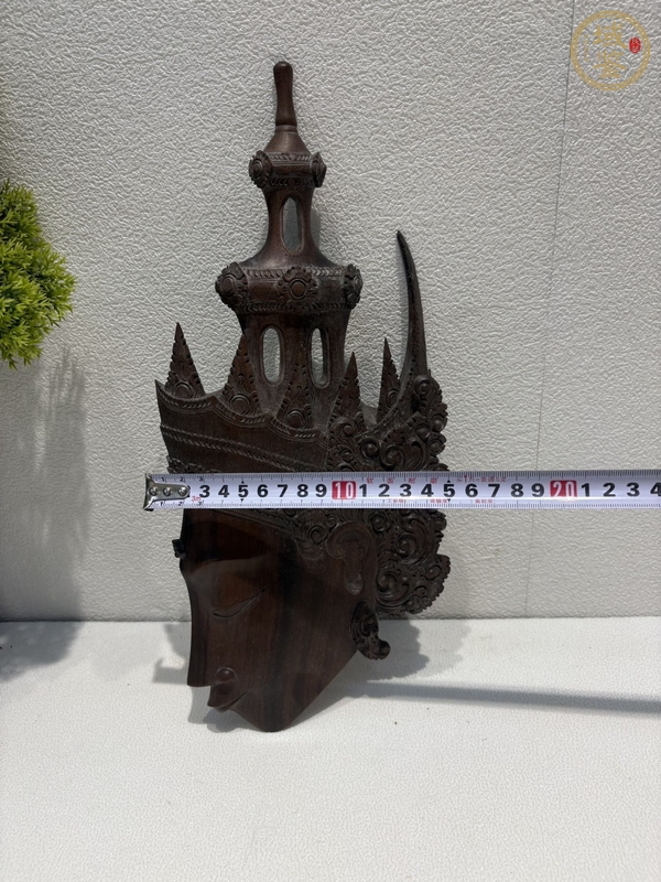 古玩雜項木雕頭像真品鑒賞圖