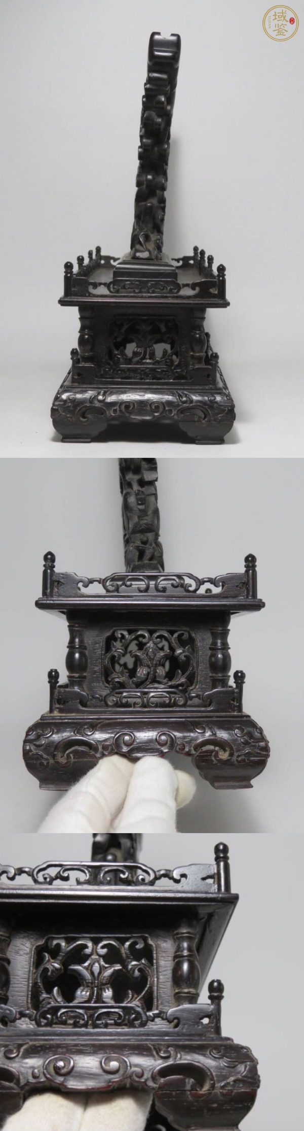 古玩雜項木雕底座真品鑒賞圖