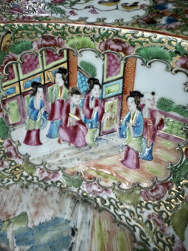 古玩陶瓷道咸廣彩巨大折沿盆拍賣，當前價格18888元
