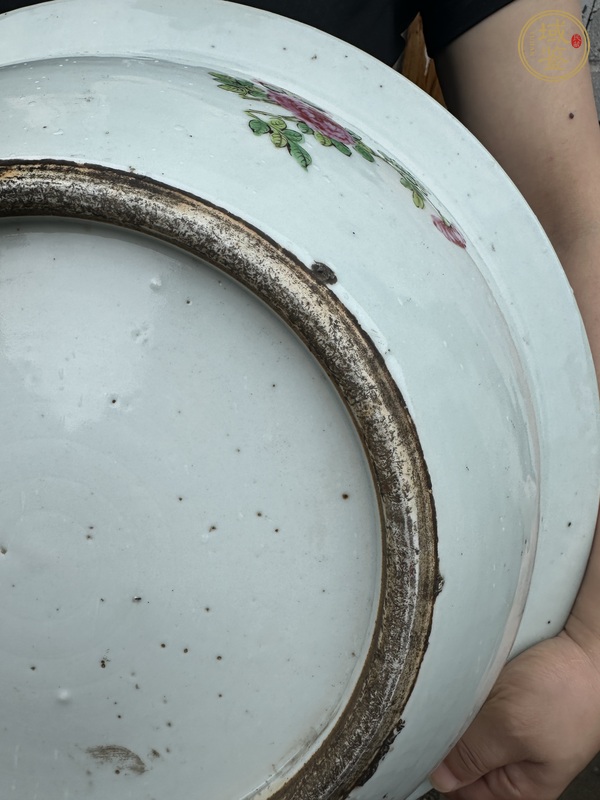 古玩陶瓷廣彩人物花鳥蝶紋盆真品鑒賞圖