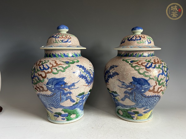 古玩陶瓷清·康熙錦地麒麟斗鳳將軍罐真品鑒賞圖