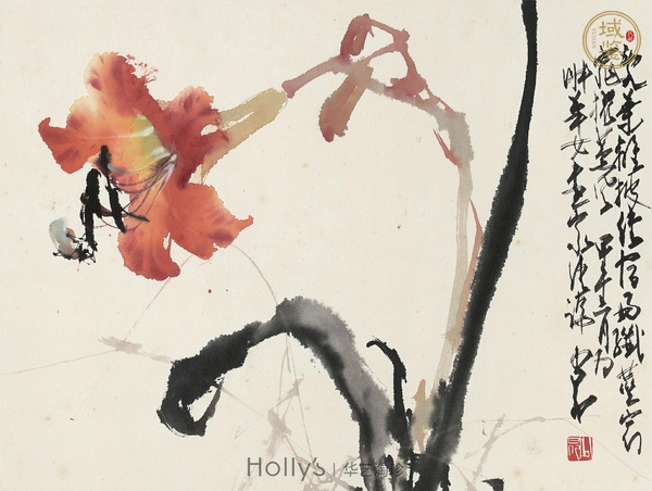 古玩字畫朱頂紅真品鑒賞圖