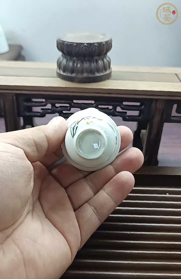 古玩陶瓷粉彩花鳥紋杯真品鑒賞圖