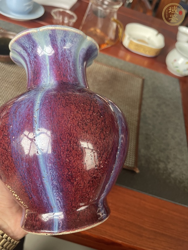 古玩陶瓷清道光 鈞紅釉石榴尊真品鑒賞圖