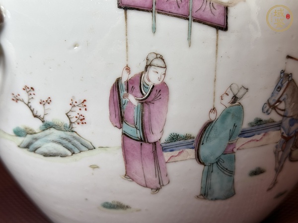 古玩陶瓷粉彩富貴壽考紋粥罐真品鑒賞圖