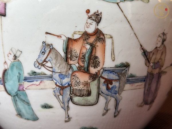 古玩陶瓷粉彩富貴壽考紋粥罐真品鑒賞圖