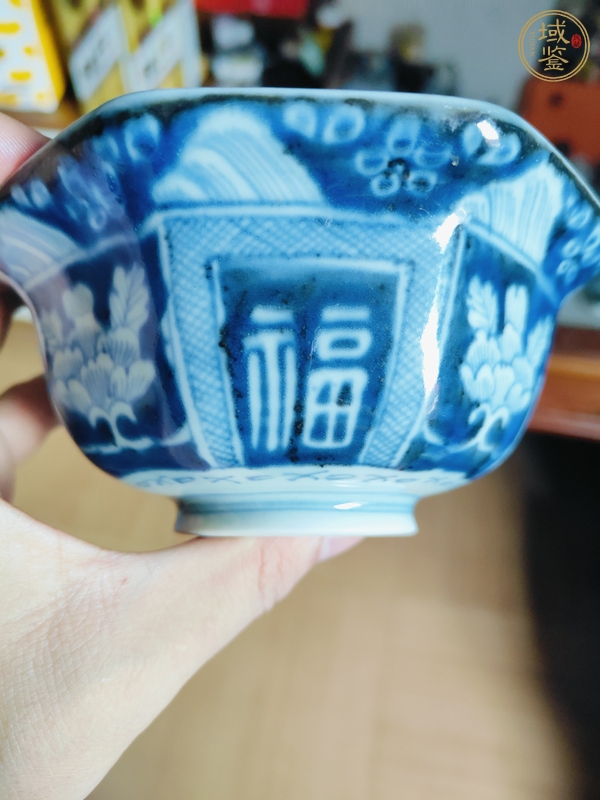 古玩陶瓷青花蓋碗真品鑒賞圖