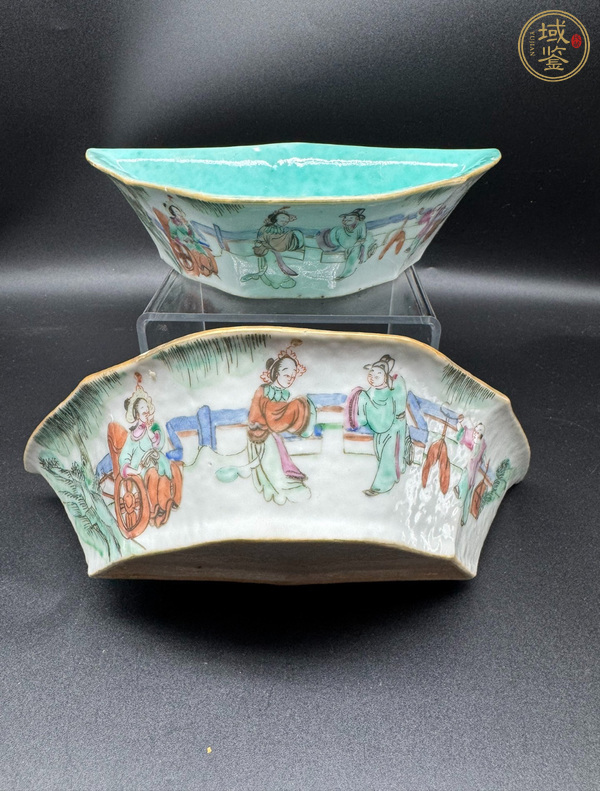 古玩西廂記粉彩角碗真品鑒賞圖