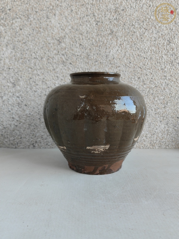 古玩陶瓷茶葉末釉瓜楞罐真品鑒賞圖