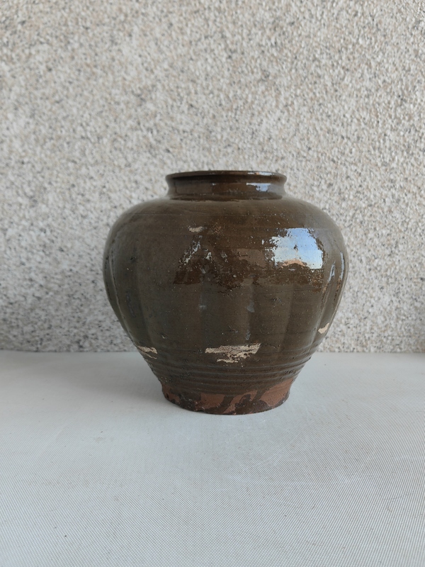 古玩陶瓷茶葉末釉瓜楞罐拍賣，當前價格580元