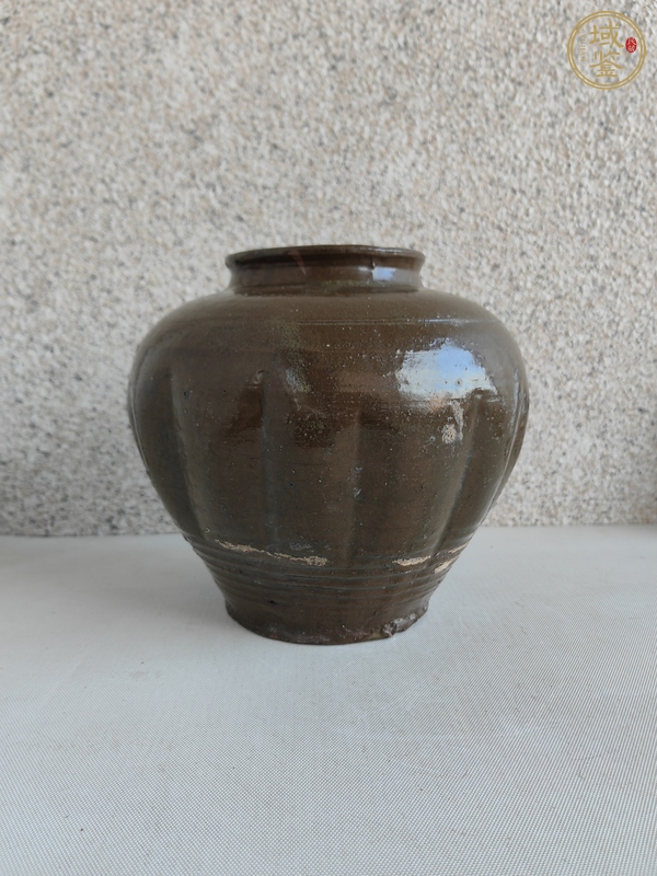 古玩陶瓷茶葉末釉瓜楞罐真品鑒賞圖