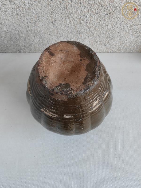古玩陶瓷茶葉末釉瓜楞罐真品鑒賞圖