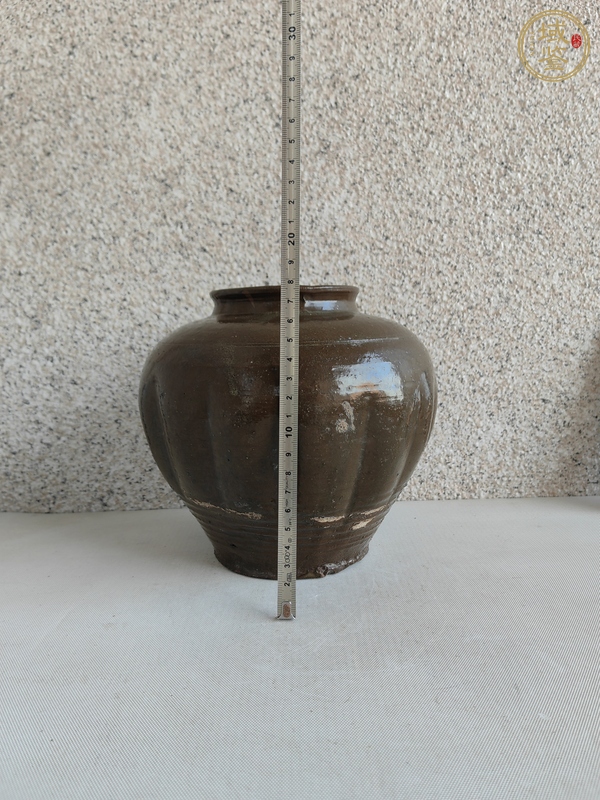古玩陶瓷茶葉末釉瓜楞罐真品鑒賞圖
