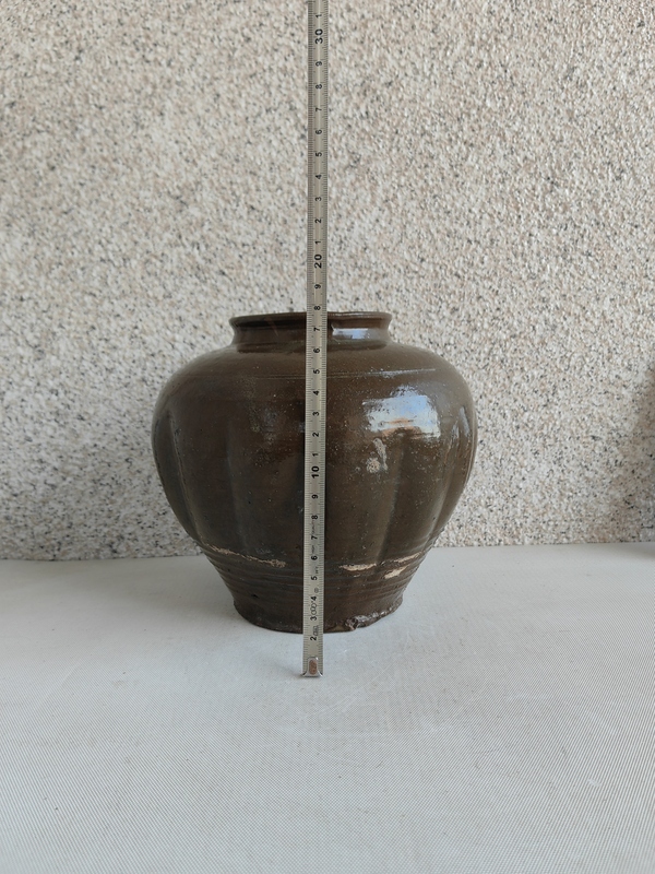 古玩陶瓷茶葉末釉瓜楞罐拍賣，當前價格580元