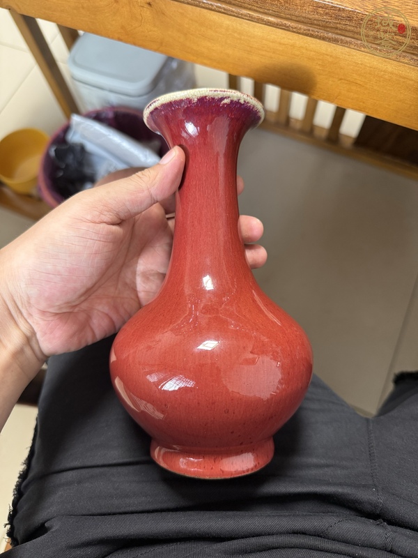 古玩鈞紅釉瓶真品鑒賞圖