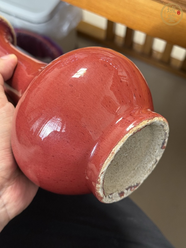古玩陶瓷鈞紅釉瓶真品鑒賞圖